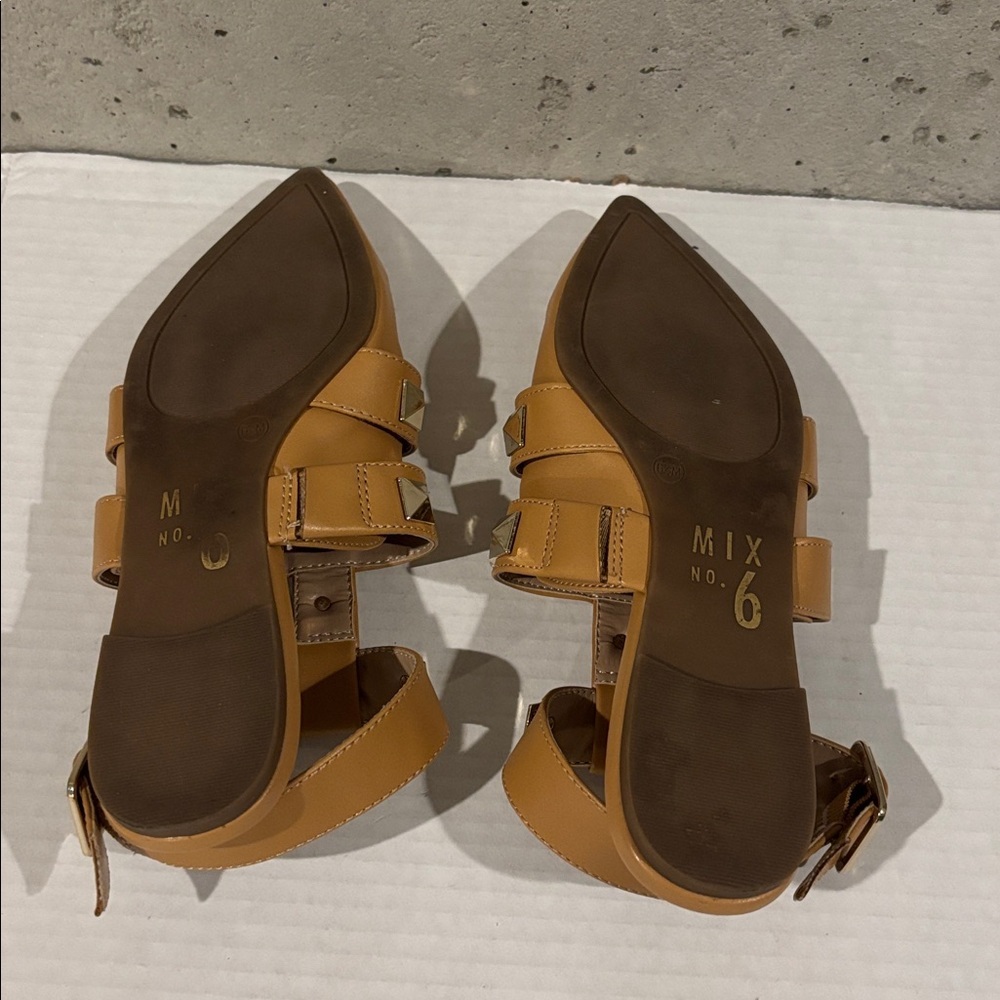 Mix No. 6 India Stud Ankle Strap Pointed Toe Flats - Size 6.5 - Picture 8 of 8